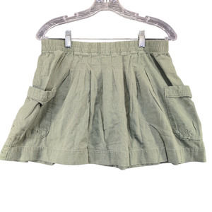 Old Navy Womens Pleated Skirt Green Size M Linen Blend Pockets